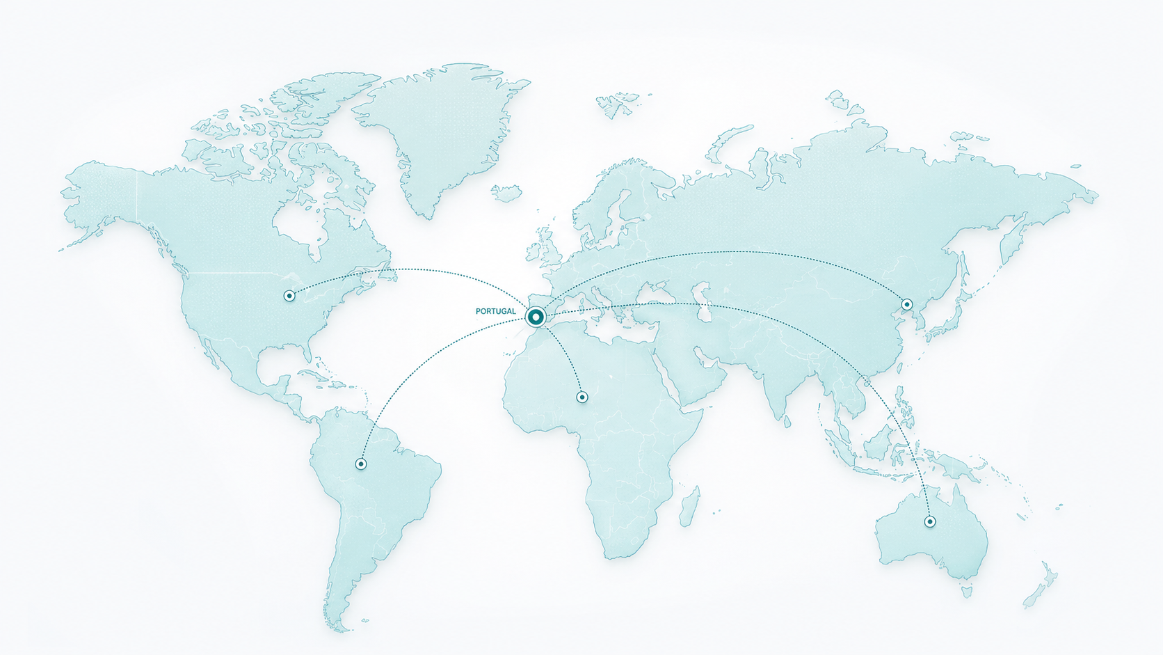 World map showing ARANMA international supply network